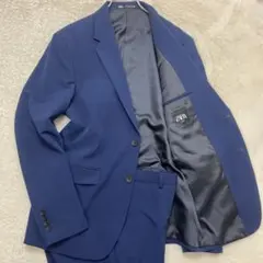 美品✨XL 50 ザラ ZARA スリムフィット ブルー スーツセットアップのサムネイル