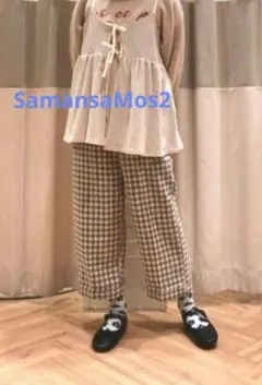 新品　Samansa Mos2 センタープレスロールアップパンツ　キナリ