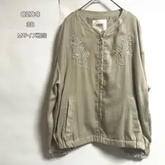 OZOC ジャンパー刺繍デザイン ブルゾン ジャケット Mサイズ相当　葉っぱのサムネイル