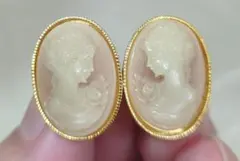 カメオ風 イヤリング / 昭和レトロ ビンテージ ねじ式