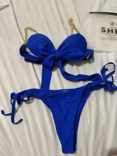 SHEIN チェーンストラップ ビキニ ブルー　Sサイズのサムネイル
