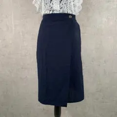 【美品古着】by THE SHEW タイトスカート 薄手 春夏 ネイビー 韓国