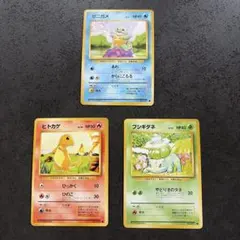 포켓몬 カード 旧裏面 꼬부기 파이리 이상해씨 3枚セット 御三家