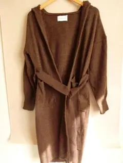 ADAM ET ROPE　 ブラウン　フード　ニット　カーディガン　アダムエロペ