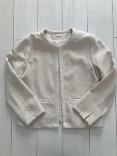 GLACIER ノーカラージャケット アイボリー　セレモニー　入学式