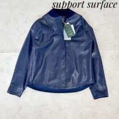 極美品　ストラスブルゴ×サポートサーフェス　フェイクレザーシャツ　ノーカラー　0のサムネイル
