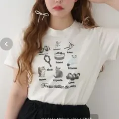 one after another NICE CLAUP 猫プリントTシャツ