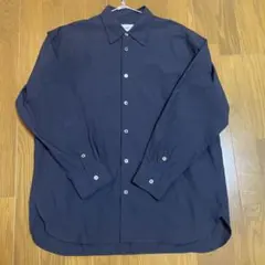 マーガレットハウエル コットンポプリンシャツ Ⅱ ネイビー 近年モデル 