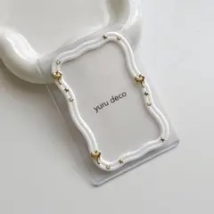 レジンデコ 硬質ケース トレカケース B8 推し活 白 ゴールド うねうね