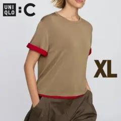 【完売カラー】UNIQLO:C ボクシーニットT ウォッシャブル ベージュ XLのサムネイル