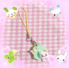 ❤︎平成女児 森ガールグランジ クローバー ねこ キーホルダー ハンドメイド❤︎