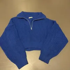 INGNI 青 ジッパー付きニットセーター