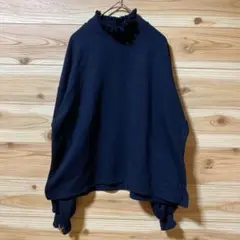 khalita 黒 フリル付きハイネック トップス レディース　M 袖ポワン