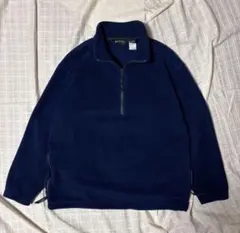 Eddie Bauer EBTEK ポケット　ネイビー ハーフジップ フリース