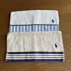 ラルフローレン　ウォッシュタオル2枚セット未使用　ほつれ・小さいシミ有