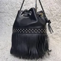 【美品】J＆M DAVIDSON ハンドバッグ　カーニバル　フリンジ　スタッズ