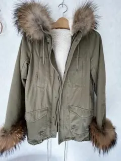 ファー付きモッズコートS