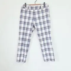 ROPE ロペ チェック柄 ストレートパンツ 38 M クロップド丈のサムネイル