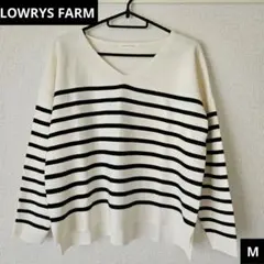 LOWRYS FARM ボーダー Vネック 長袖 ニット M