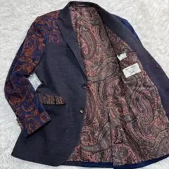 美品　ETRO　エトロ　テーラードジャケット　ペイズリー　シルク　総柄　3L相当 ETRO - 極美品 エトロ ETRO ジャケット テーラードジャケット