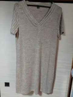 SHEIN LUNE　レディースVネックショートスリーブカジュアルワンピース