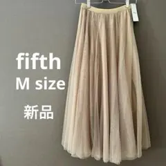 新品【fifth】チュールロングスカート M ベージュ