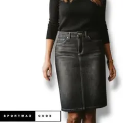 美品♡ スポーツマックス コード お洒落♡ デニム スカート ブラック