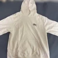 Stüssy ホワイト フード付きパーカー L