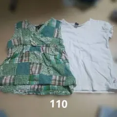 34.baby GAP 白Tシャツ EAST BOY パッチワーク風