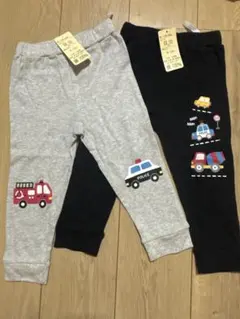 新品 95cm パンツ 2枚セット 乗り物 綿100% タグ付き