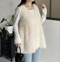 prose verse ベージュファー風ノースリーブ