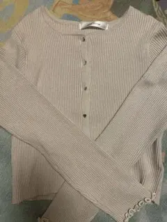 ハートボタン グリッターカーディガン L