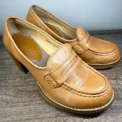 ◆あしながおじさん◆ 23.0cm パンプス ローファー ライトブラウン レザー