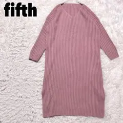 ♥fifth♥ フィフス Vネックリブニットロングワンピース