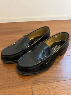 [美品]HARUTA 黒 人工皮革 ローファー ハルタ 学生向け24cm