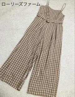 チェック柄サロペット