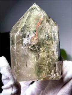 水入り虹入り ダブルポイント 強いパワー 天然両剣 原石水晶