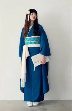 きもののやまと 青い小箱 振袖セット 青無地 帯 - メルカリ
