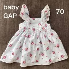 【美品】baby GAP 小花柄 水色 ワンピース 70