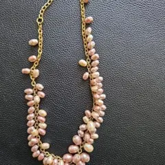 多層パールネックレス ゴールドチェーン