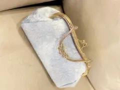 水色 花柄 和装用バッグ