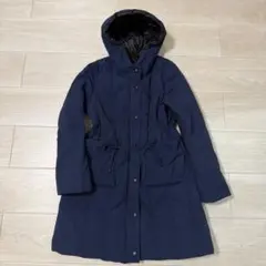 ネイビー フード付き ロングダウンコートのサムネイル