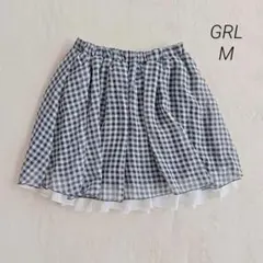美品✨グレイル GRL ギンガムチェック チュール2層スカート M フレア
