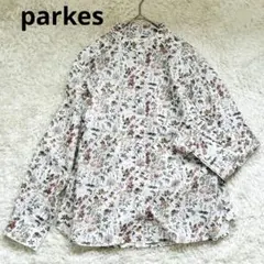 美品parkes パークス　リバティ花柄　バンドカラー ボタニカル　長袖ブラウスのサムネイル