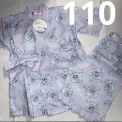 110 ポケモン 甚平 パープル 半袖 上下セット