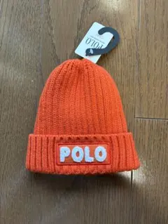 POLO ベビー用オレンジニット帽　新品未使用　46〜50cm