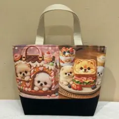 ポメラニアンちゃん×デニムミニトートバック