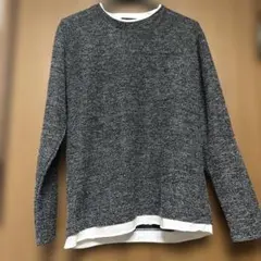 長袖ニット・セーター ブラックとホワイト