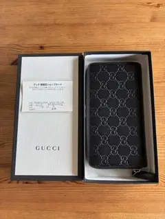 グッチ 長財布 グッチシマ GG柄 メタルプレート 黒 ブラック系2759 GUCCI - グッチ 長財布 グッチシマ GG柄 メタルプレート 黒 ブラック系