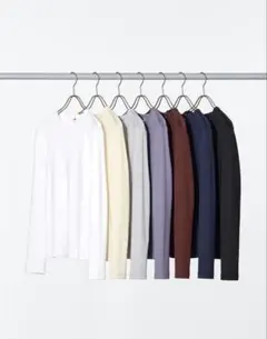 UNIQLO ソフトリブクルーネックT/長袖　ブラック